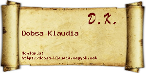 Dobsa Klaudia névjegykártya